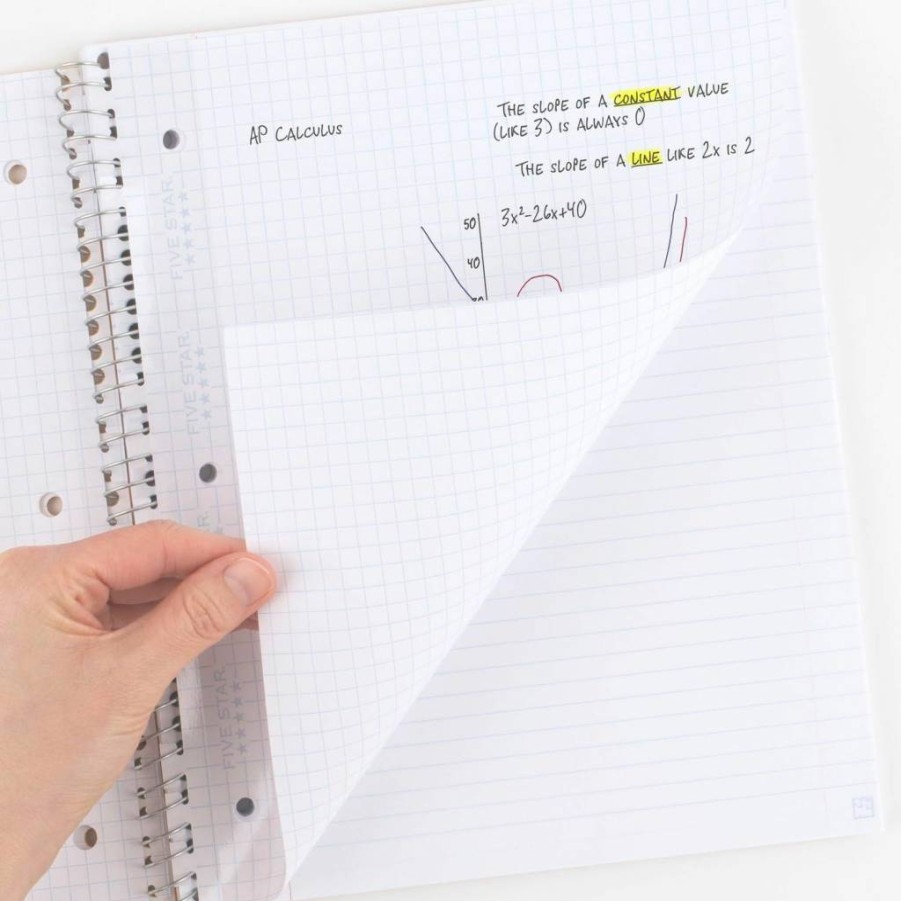 Five Star Reinforced Filler Paper - 8.5 x 11 Inches, 75 Sheets, Loose Leaf Graph & Notebook Paper for Adding Pages (17018)
