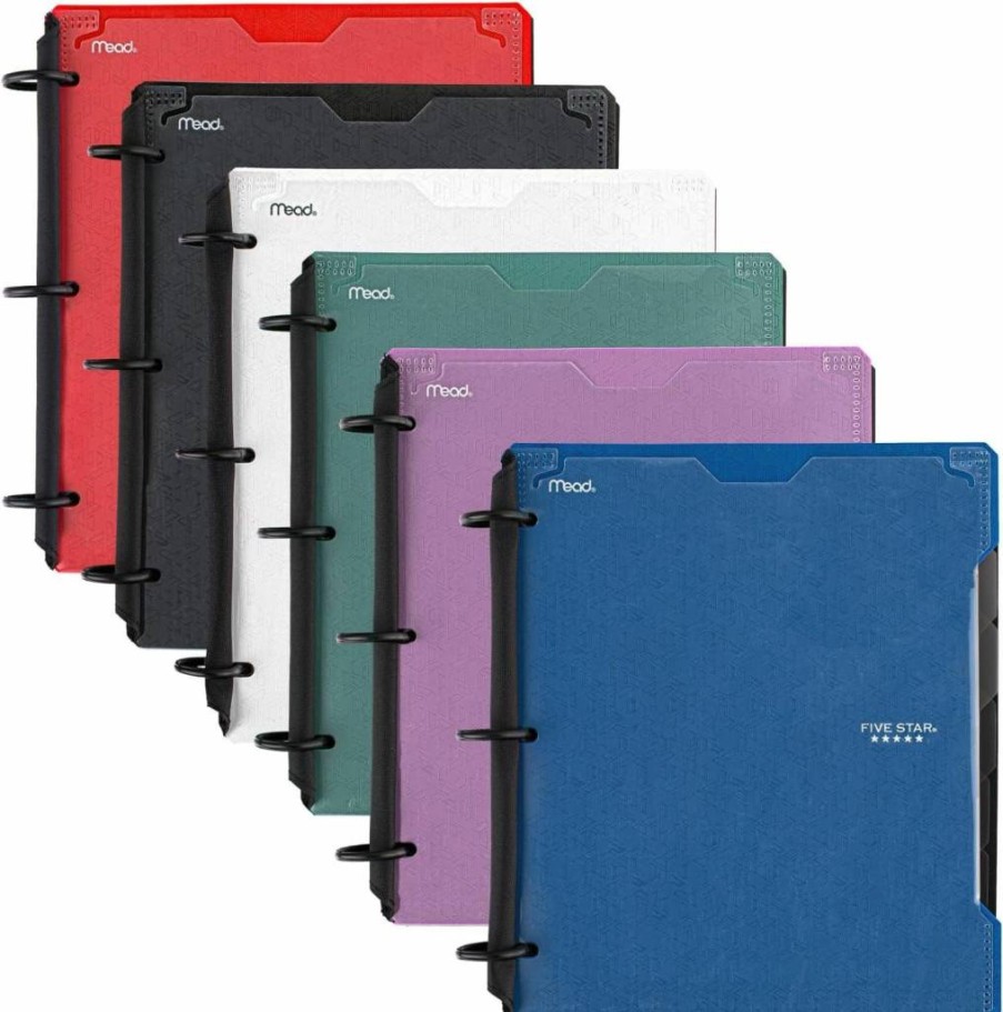 Five Star Flex Refillable Hybrid Notebinder - 1 Inch 3-Ring Binder with Customizable Cover, College Ruled 200-Sheet Notebook & Study App, Color May Vary (Model 29326)