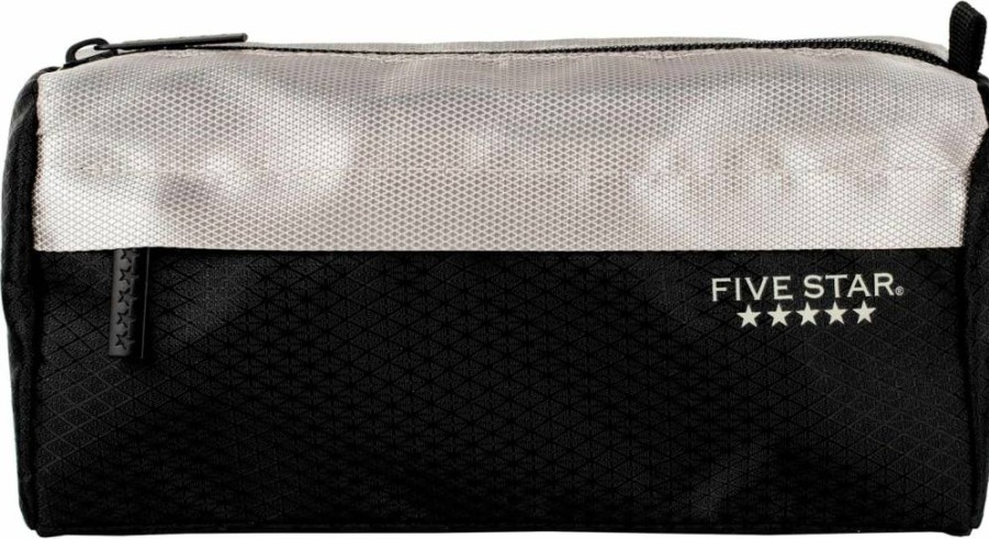 Five Star 9-Pocket Zipper Pencil Pouch - Navy & Pink School Supply Organizer for Pens, Makeup, Earbuds, Chargers, Cables (505600B-Ecm)