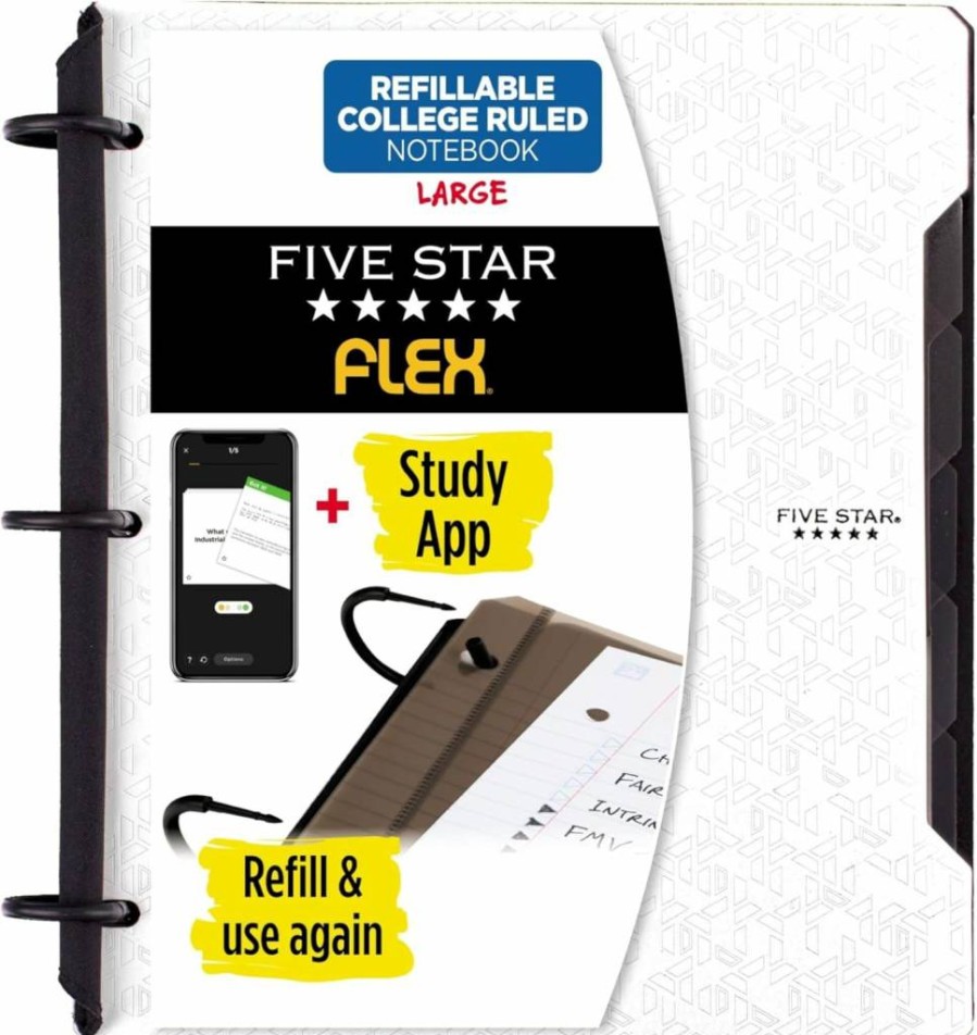 Five Star 6-Pack College Ruled Composition Notebooks, 1-Subject 9x11 Inch 100-Sheet Notebook, Customizable Assorted Colors (38612) Interactive Notetaking Book